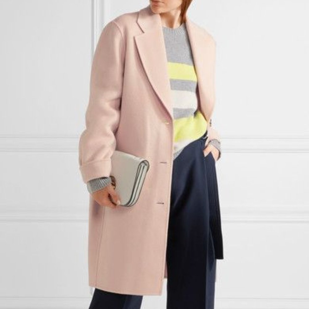 ACNE STUDIOS COAT LANDI DOUBLE FACE WOOL CASHMERE COAT PASTEL PINK SIZE 40 M